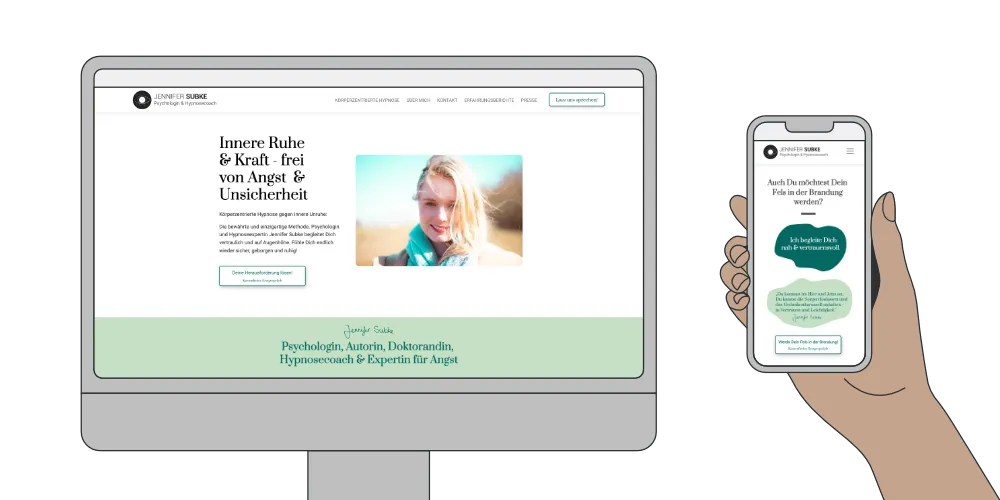 Webdesign - Jennifer Subke Innere Ruhe und Kraft - frei von Unsicherheit & Angst